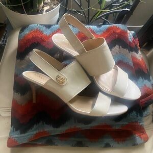 Coach Elegant Cream Slingback Heels